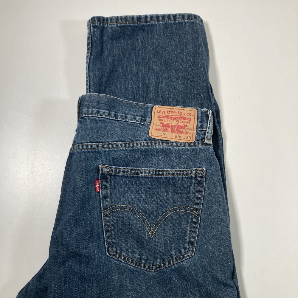Levi's 559 Jeans 36x28 Blue Relaxed Baggy Straight Denim USA Cowboy (Tag 36x30)